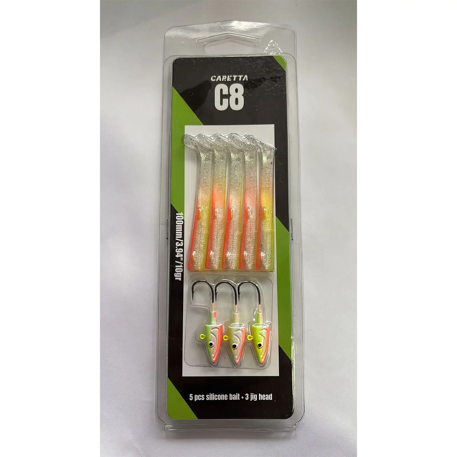 Caretta C8 10cm 10gr 5+3 Silikon Yem - Lemon Back