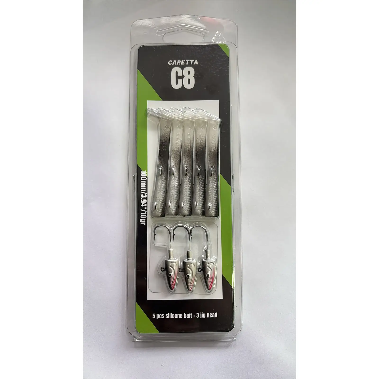 Caretta C8 10cm 10gr 5+3 Silikon Yem - Black Back