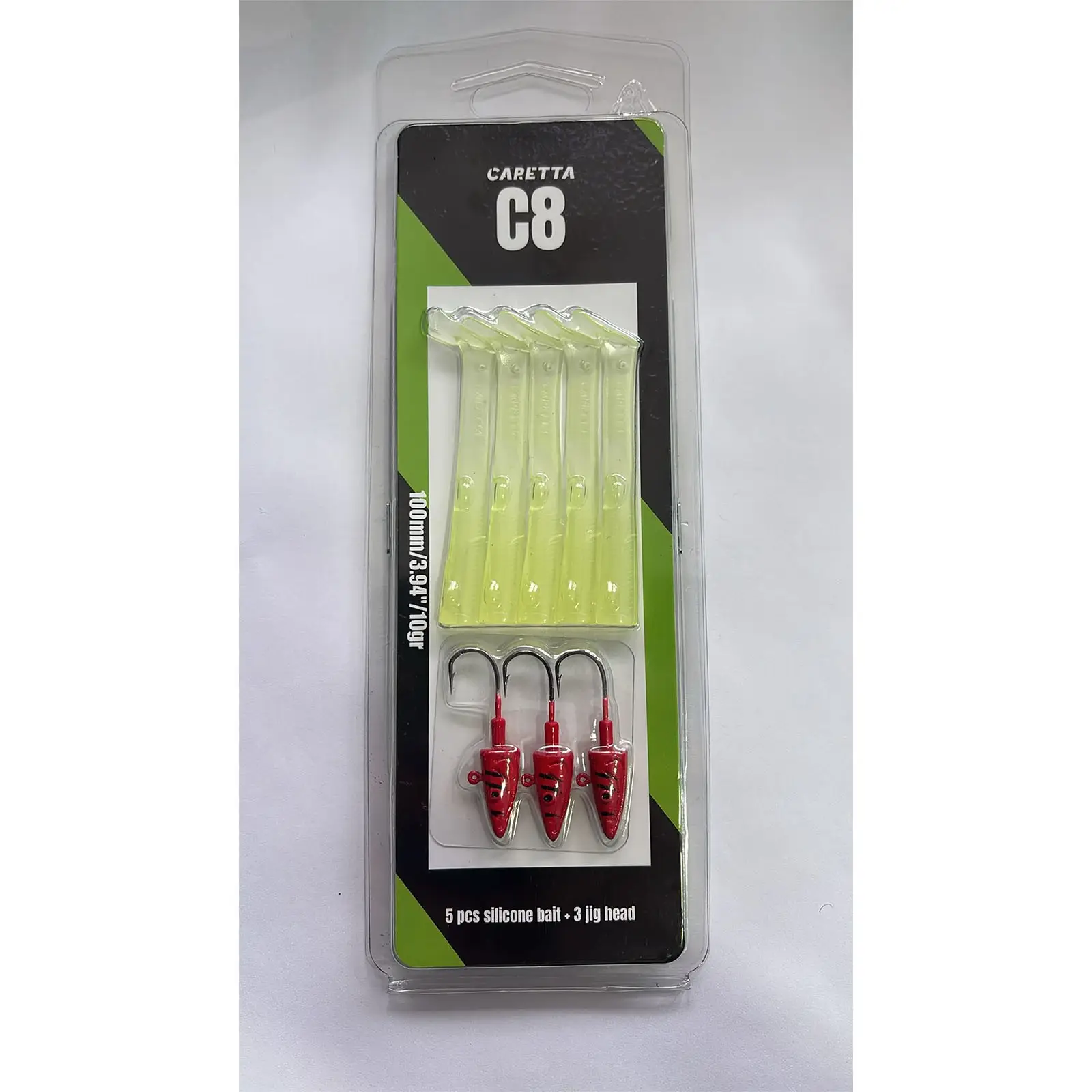 Caretta C8 10cm 10gr 5+3 Silikon Yem - Glow