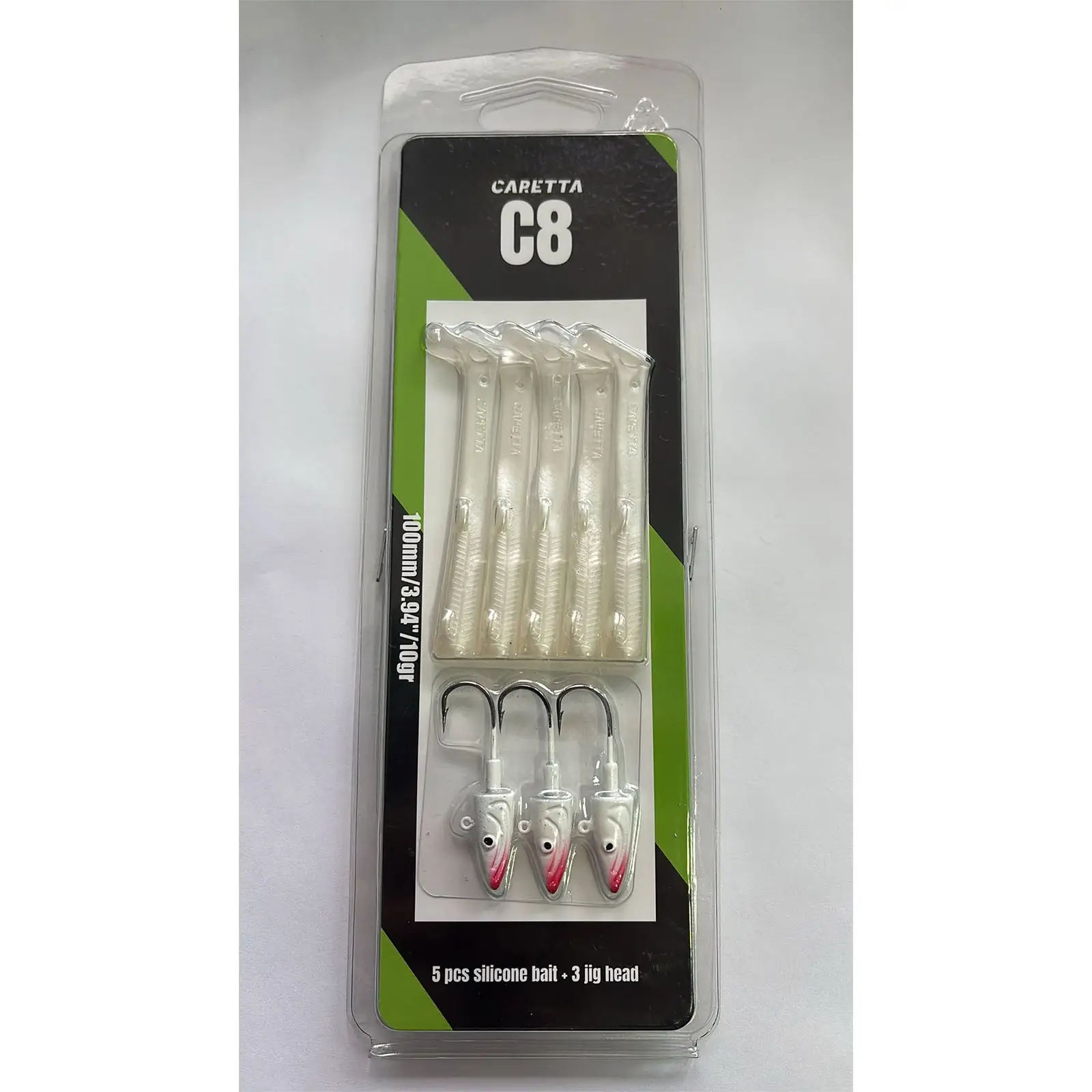 Caretta C8 10cm 10gr 5+3 Silikon Yem - Silver Pearl