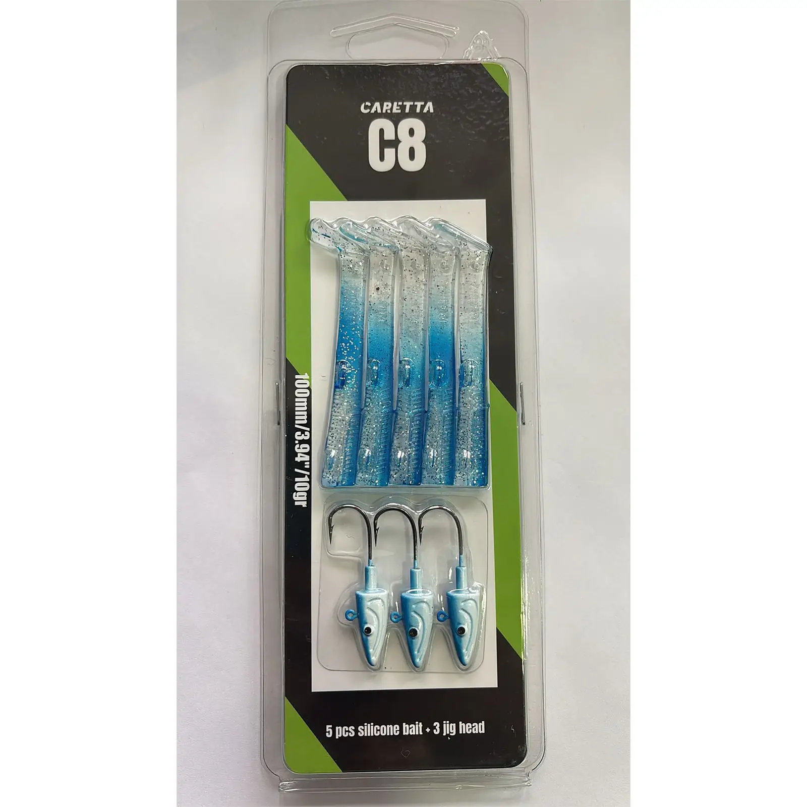 Caretta C8 10cm 10gr 5+3 Silikon Yem - Silver Blue