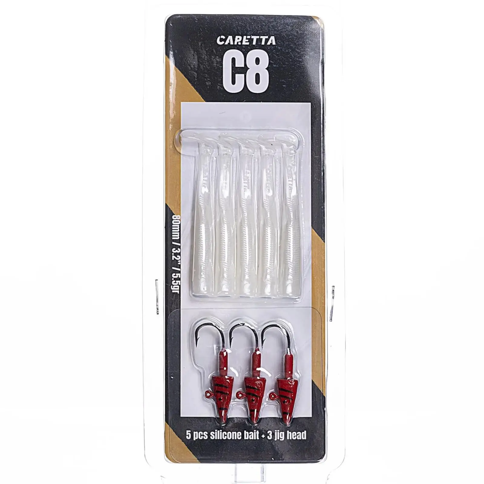 Caretta C8 8cm 5.5gr 5+3 Silikon Yem - Red Head