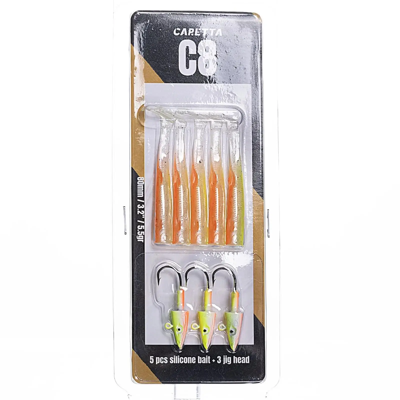 Caretta C8 8cm 5.5gr 5+3 Silikon Yem - Lemon Back