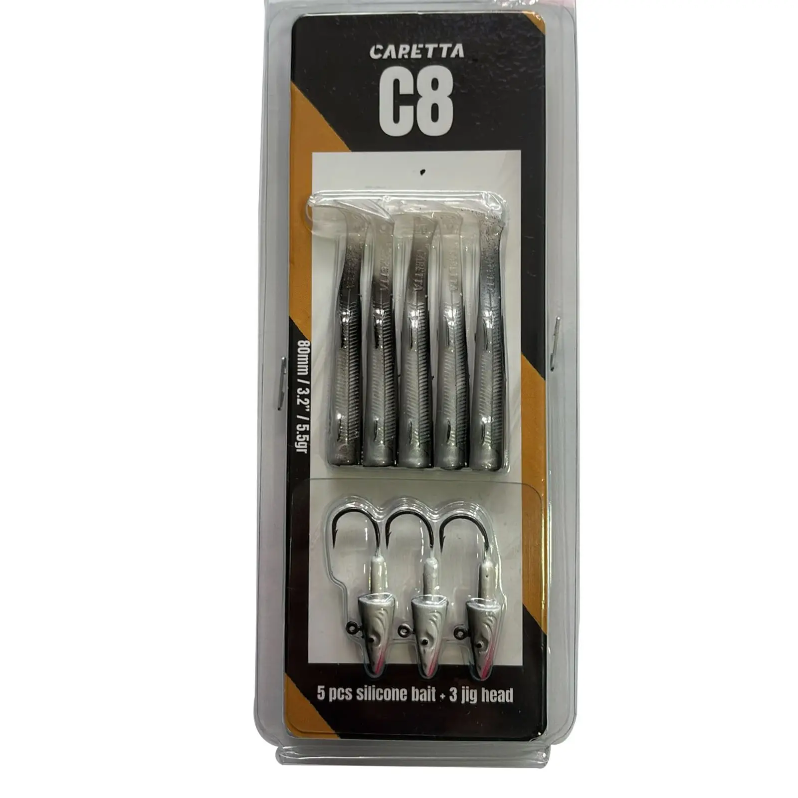 Caretta C8 8cm 5.5gr 5+3 Silikon Yem - Black Back