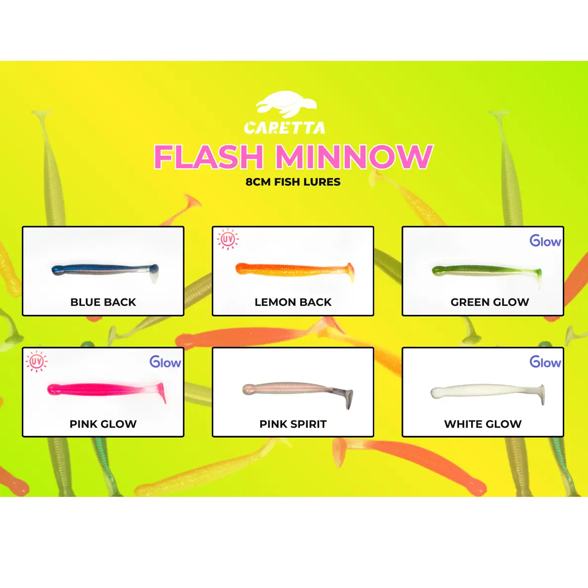 Caretta Flash Minnow 8cm 3.5gr 3 Adet Silikon Yem