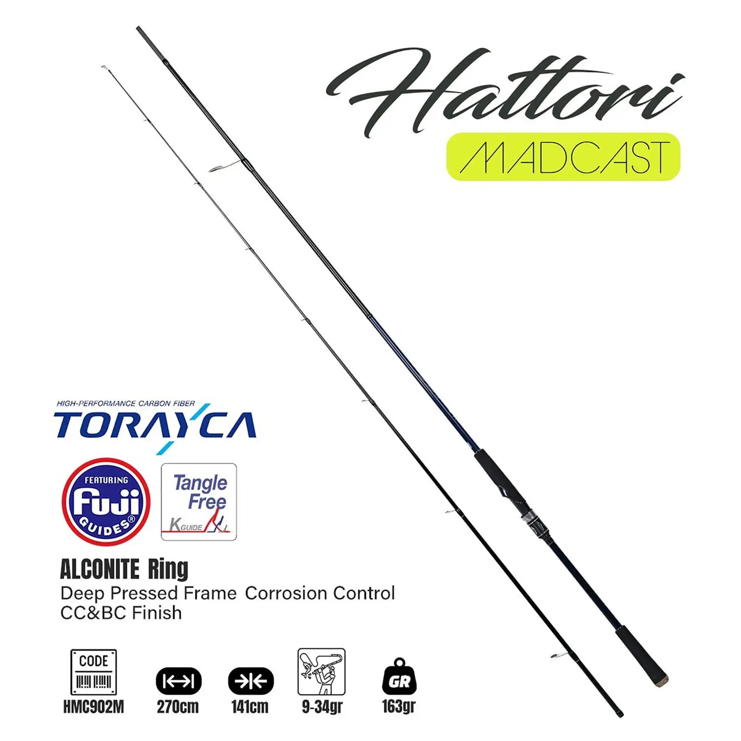 Fujin Hattori Madcast 270cm 9-34gr Spin Olta Kamışı