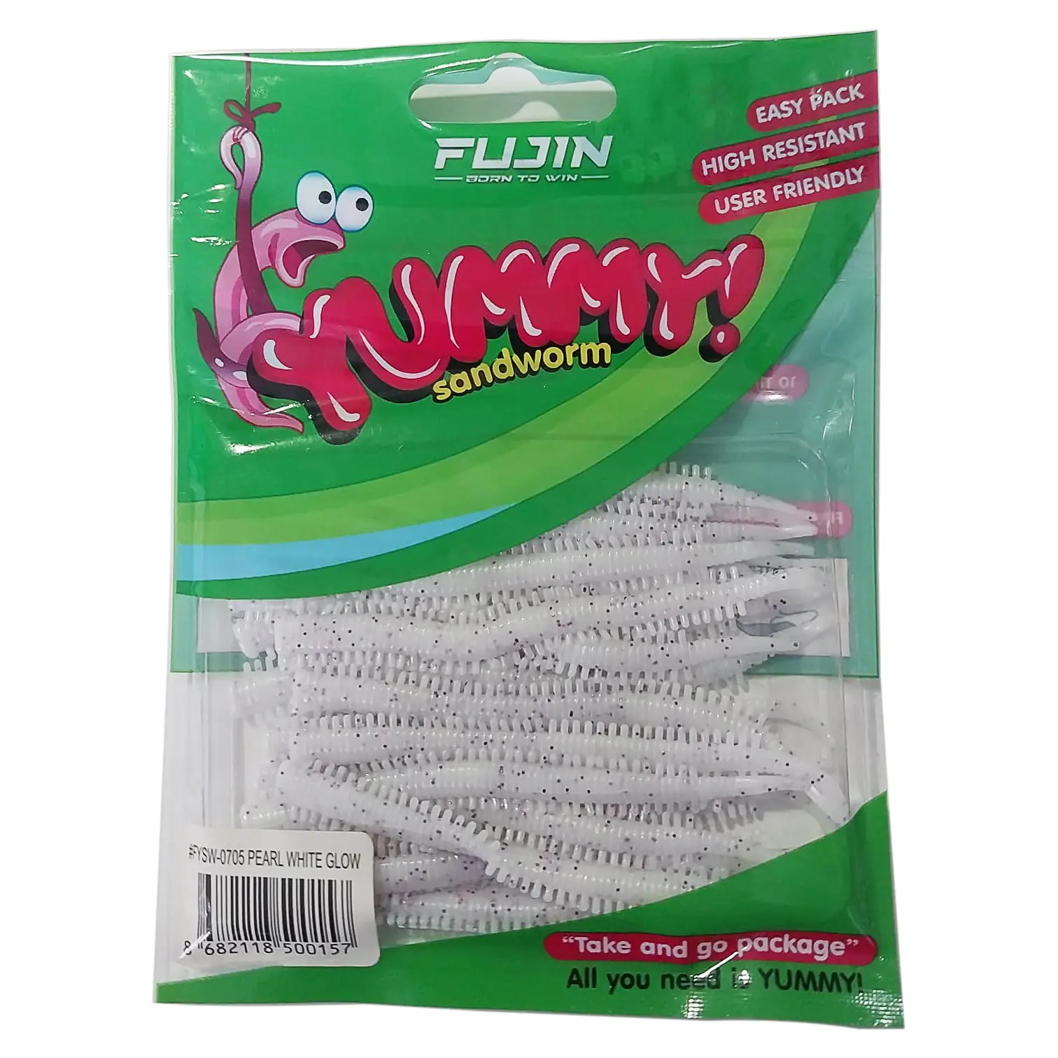 Fujin Yummy Sandworm 7cm LRF Silikonu - PEARL WHITE GLOW