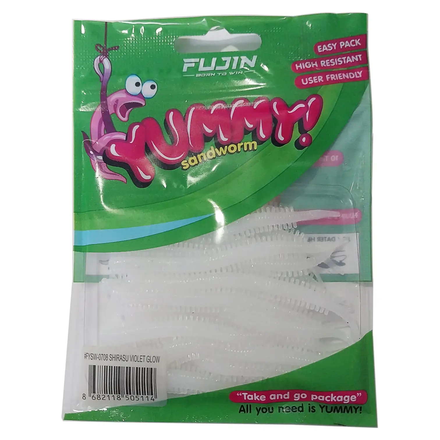 Fujin Yummy Sandworm 7cm LRF Silikonu - Shirasu Violet