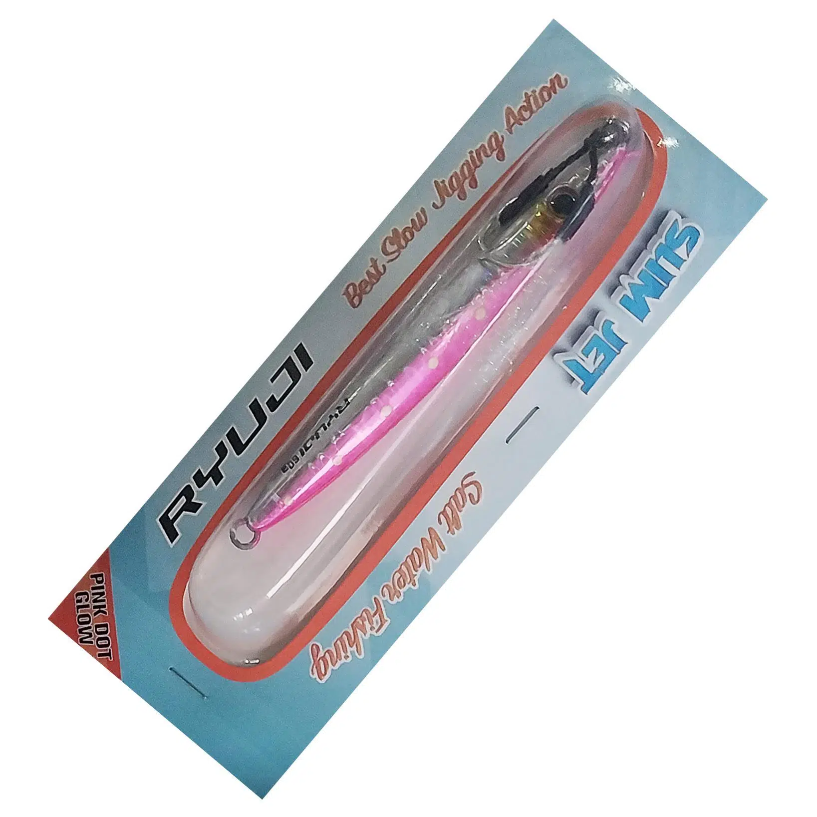 Ryuji Slim Jet 8cm 20gr Metal Jig Yem - Pink Dot Glow