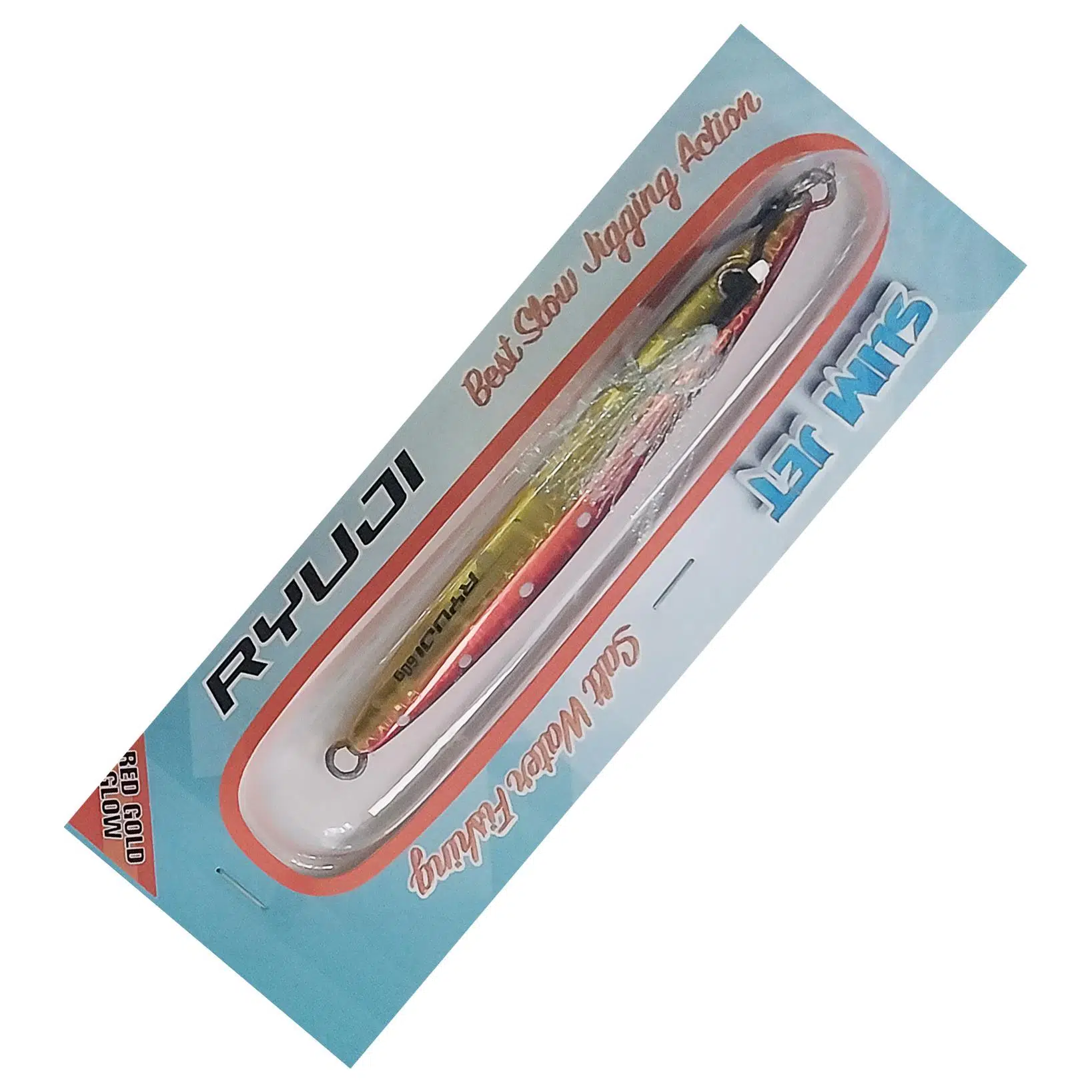 Ryuji Slim Jet 8cm 20gr Metal Jig Yem - Red Gold Glow