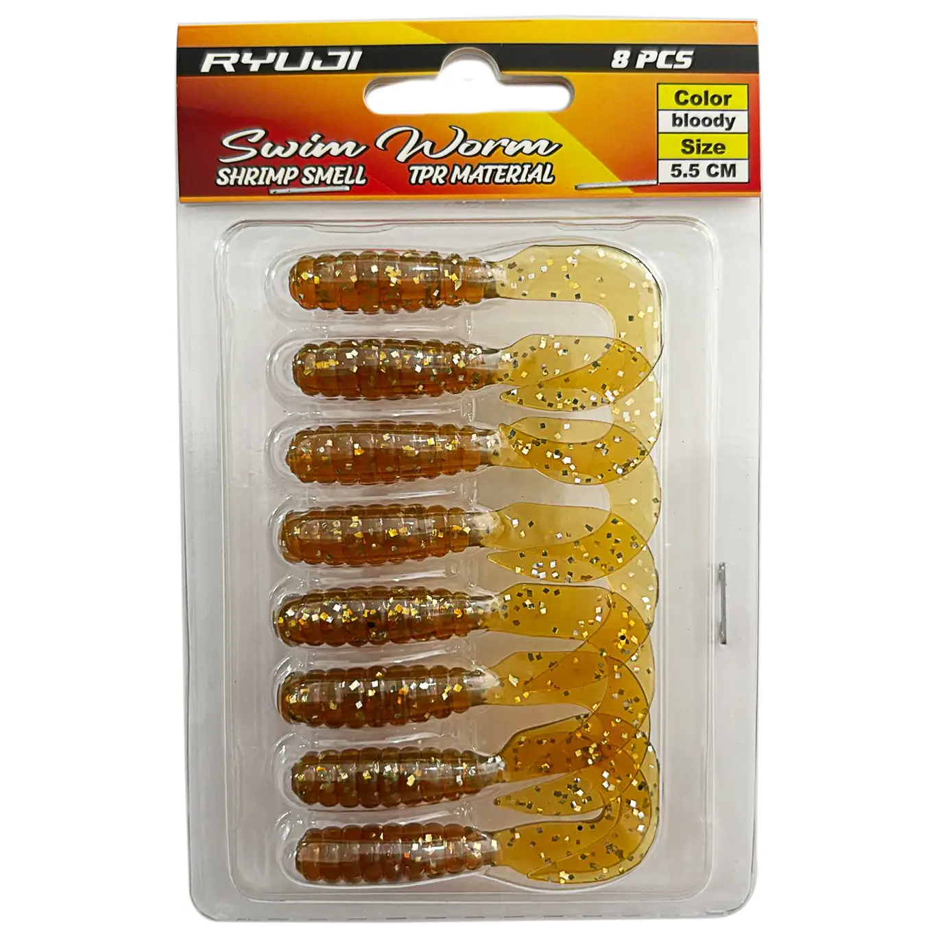 Ryuji Swim Worm 5.5cm 8 Adet LRF Silikon Yem - Bloody