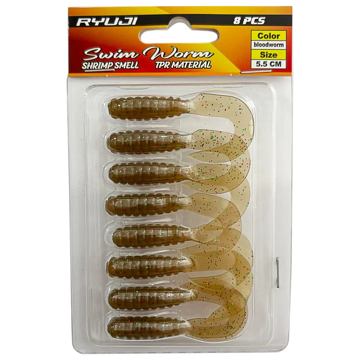 Ryuji Swim Worm 5.5cm 8 Adet LRF Silikon Yem - Blood Worm