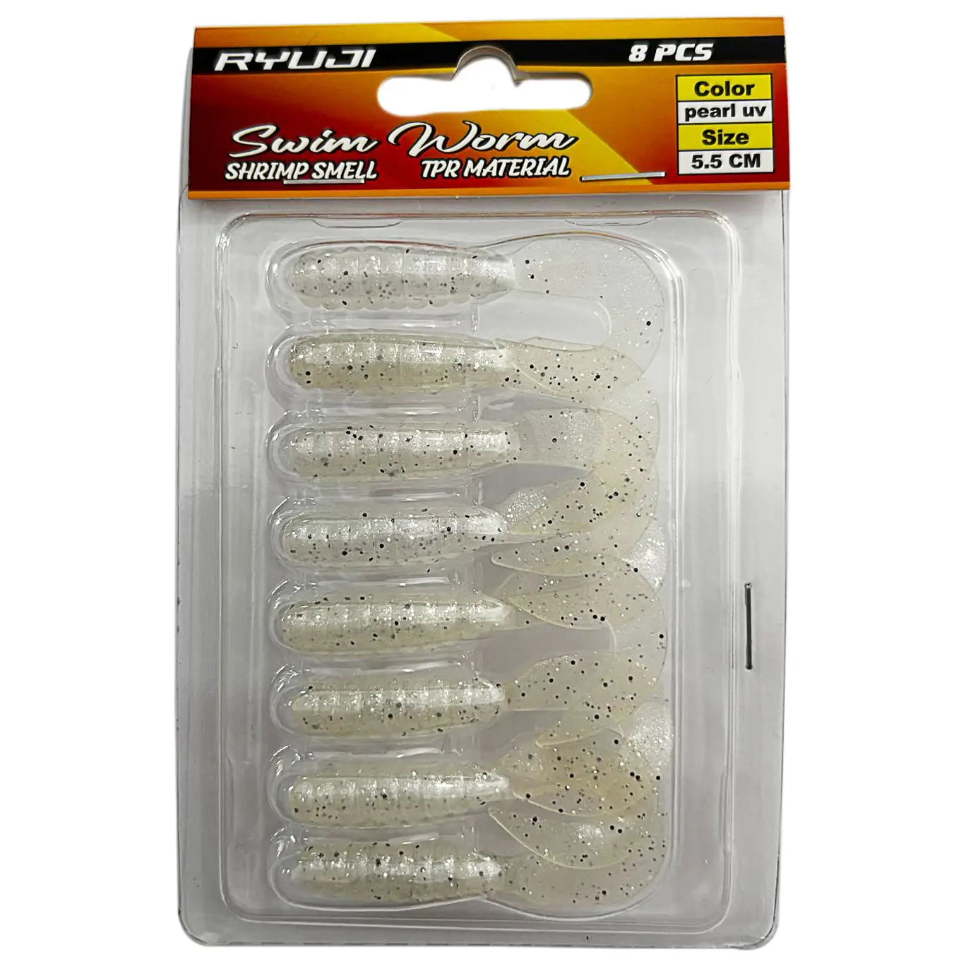Ryuji Swim Worm 5.5cm 8 Adet LRF Silikon Yem - Pearl UV
