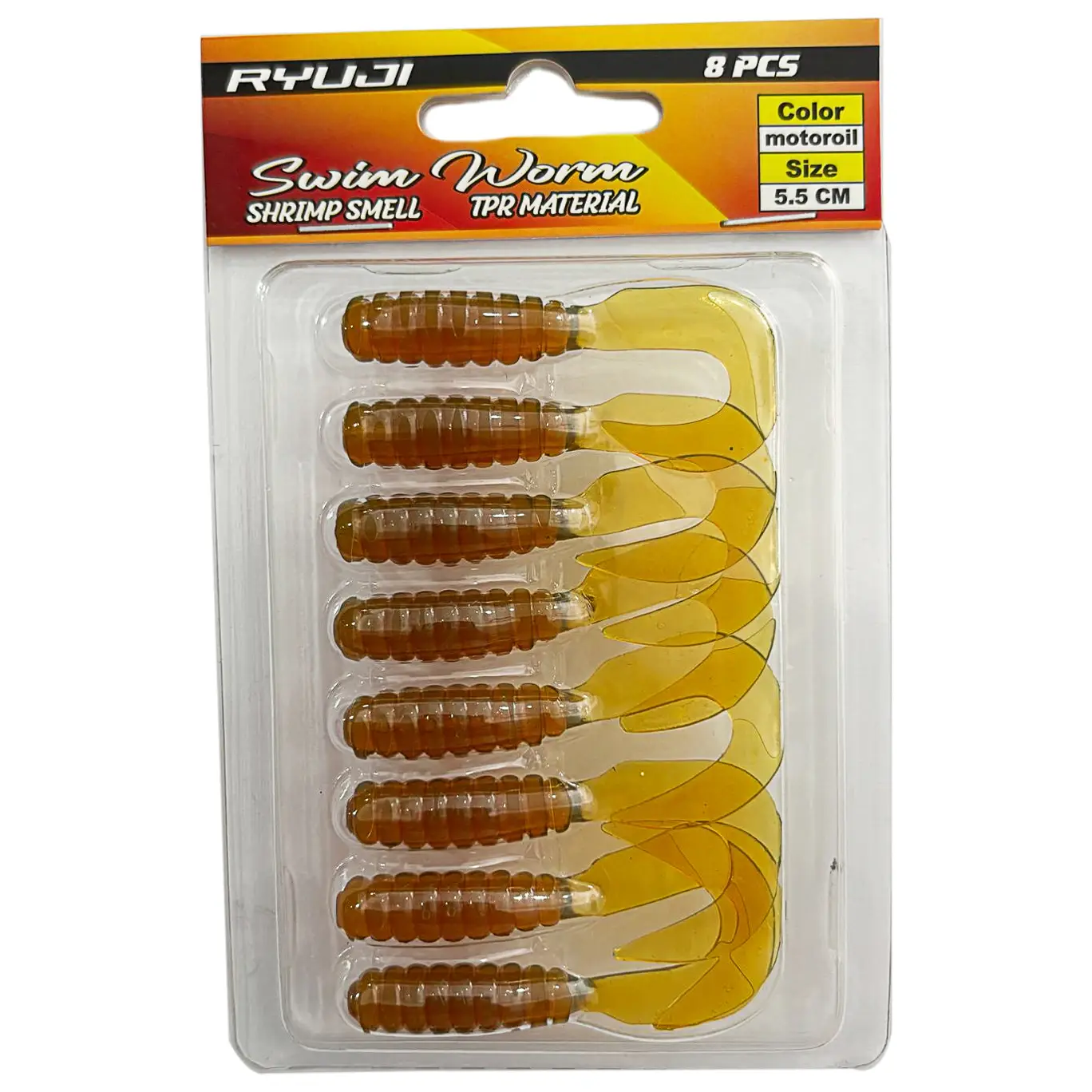 Ryuji Swim Worm 5.5cm 8 Adet LRF Silikon Yem - Motor Oil